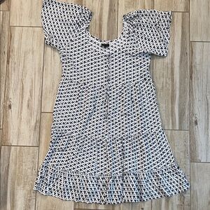 MOD LUSIVE Tiered Blue & White Dress